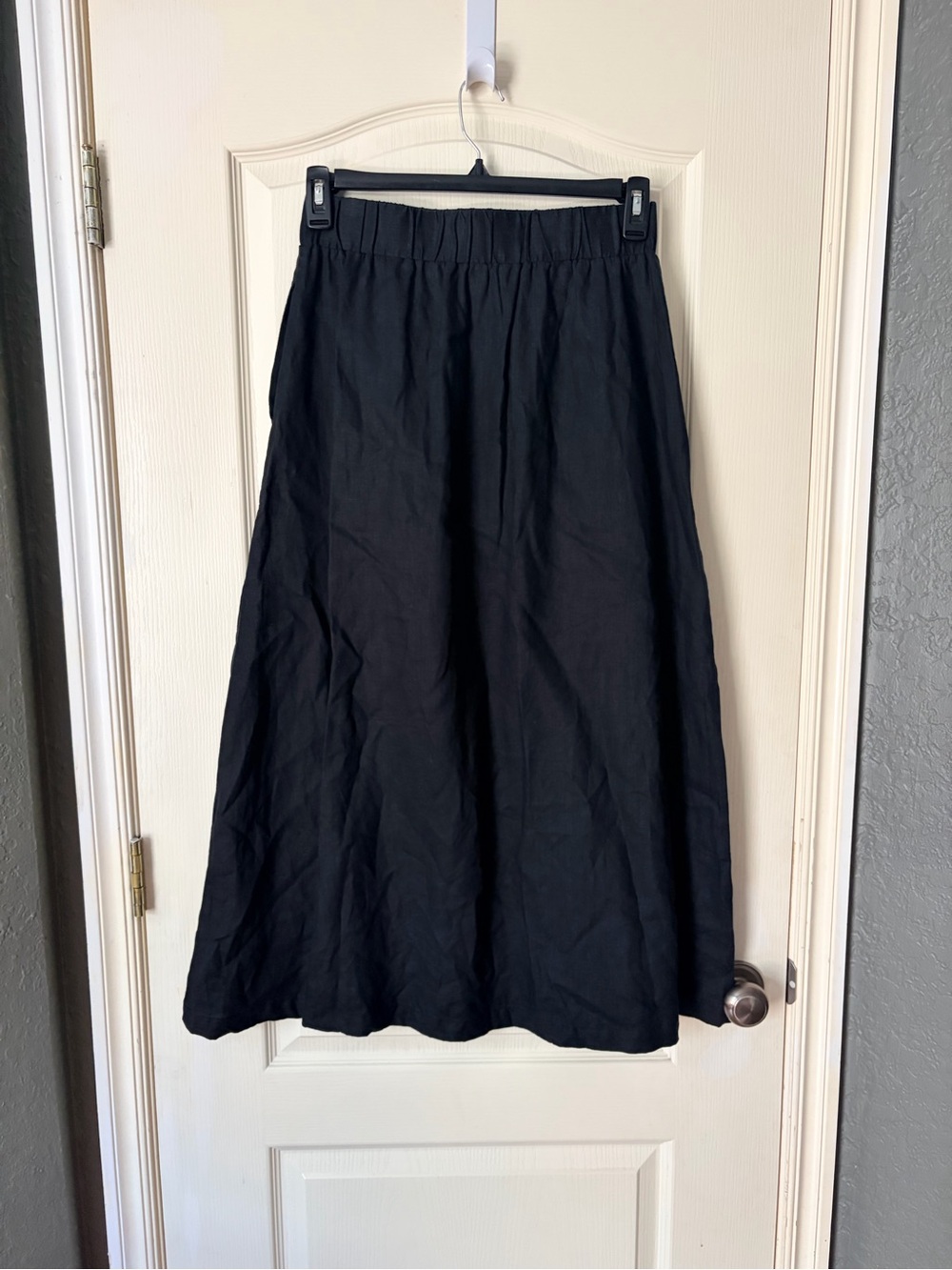 Quince 100% European Black Linen Maxi Skirt, Small - Picture 6 of 12